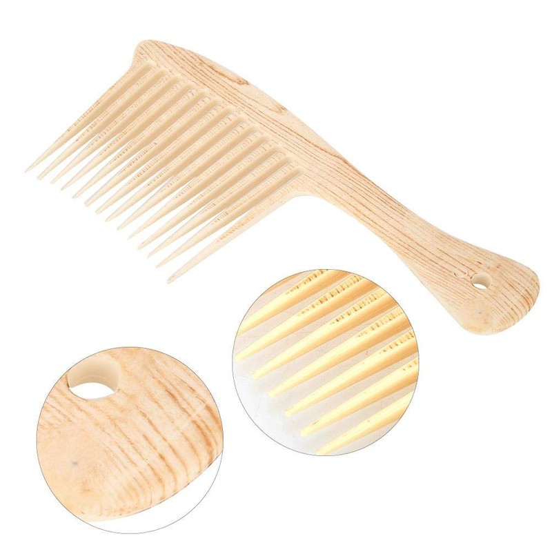 Peine para cabello rizado, peine de dientes anchos cepillo desenredante