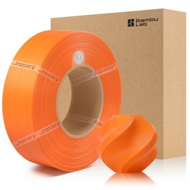 3DTOOLS Bamboo 1.75MM PETG HF Refill Filament High Speed &Easy Printing Eco Friendly with RFID for Bambu Lab A1,A1MINI,X1,P1 AMS 1KG +/- 0.03mm (Without Spool) (Orange 33300)