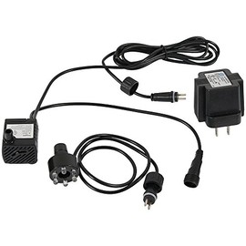 Sunnydaze Fountain Pump with 6 Multi-Color LED Light Ring and Transformer, Use for Small Fountains, Aquariums, or Birdbaths, 12 Volt, 40 GPH