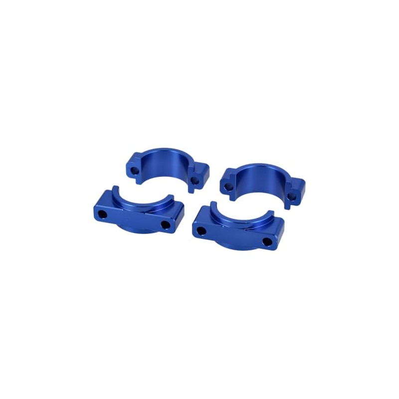 Set of CNC Mudguard Clamps with Screws, Blue Anodised for