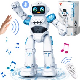 Robot Toys for Kids - Smart Talking Voice Remote Control Robot, Gesture Sensing Programmable Emo Robots Toy for Age 3 4 5 6 7 8 Year Old Boys Girls Birthday Gift Present