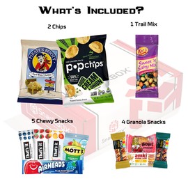 SnackBOX Healthy Gluten Free Care Package Variety Pack (12 Count) | Easter, Employee Appreciation, Gift for Kids, Teens, Final Exams, Graduation, Birthday, Treats, Cookies, Chips, Travel Snacks