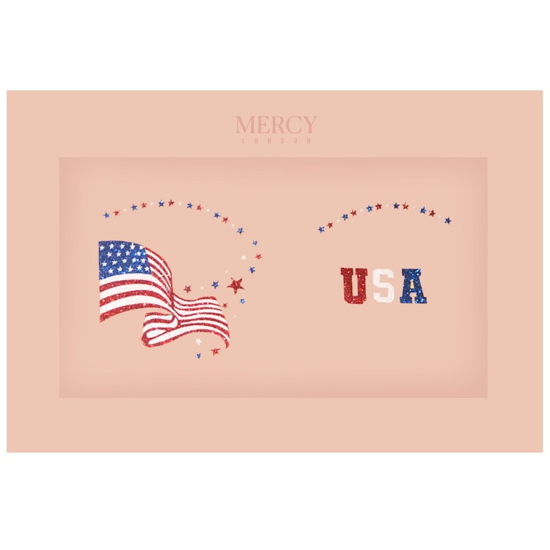 USA Flag & Stars Face Stickers by Mercy London 4th