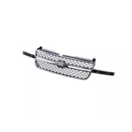 TopAlpha Chrome Honeycomb SS Style Front Grille Assembly For 03-07 Chevy Silverado 1500