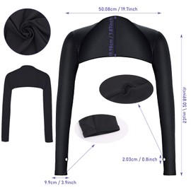 Pack of 2 UV Protection Bolero Women's Sun Protection Scarf Arm Warmers Ice Silk Cooling Scarf Arm Sleeves with Finger Holes Fingerless Gloves Sleeves, black / white