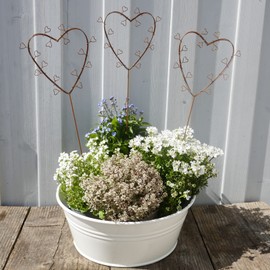 Storm's Gartenzaubereien Decorative Garden Stake Hearts Set of 3 for Inserting in Rust Look 38 cm High for Wedding and Garden