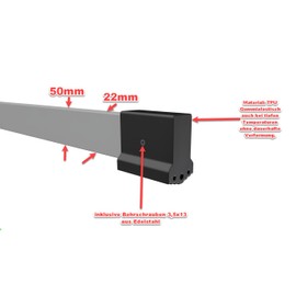 Ladder Foot Replacement Foot for Trusses Outer Shoe in Various Sizes Made of TPU UV-Resistant Suitable for Many Ladder Types Bar Sizes Non-Slip Flooring Replacement Foot Soft Including Drilling Screw