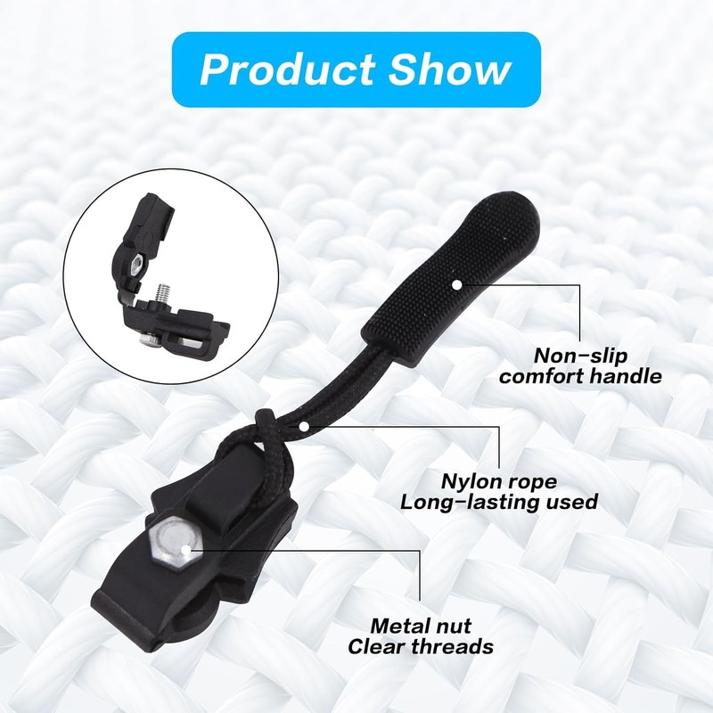 24Pcs Instant Fix Zipper Fix Zip Pullers,Instant Fix Zipper Fix