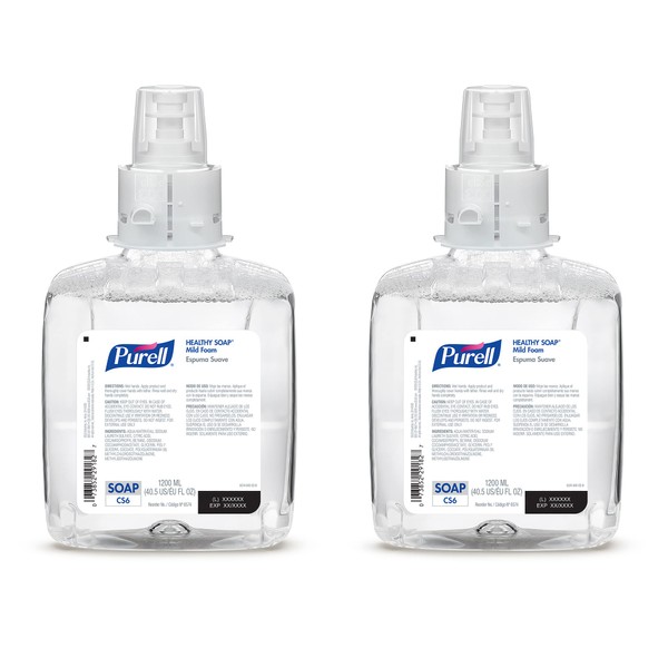 PURELL Brand HEALTHY SOAP Mild Foam, 1200 mL refill for PURELL CS6 Touch-Free Hand Soap Dispenser (Pack of 2) - 6574-02 - Manufactured by GOJO, Inc.