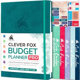 Clever Fox Budget Planner Pro - Financial Organizer + Cash Envelope Budget System. Monthly Finance Journal, Expense Tracker & Personal Account Book. Undated - Start Anytime. (7''x10'') – Dark Teal