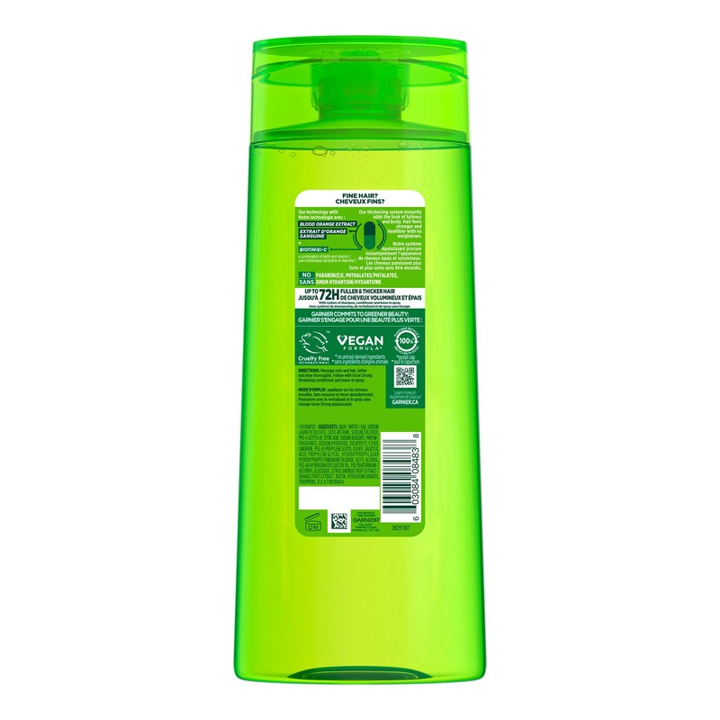 Garnier Fructis Grow Strong Biotin Shampoo for Thicker Hair, with
