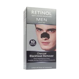 Skincare Cosmetics - Retinol Anti-Aging Skincare for Men - Charcoal Blackhead Remover - 6 strips