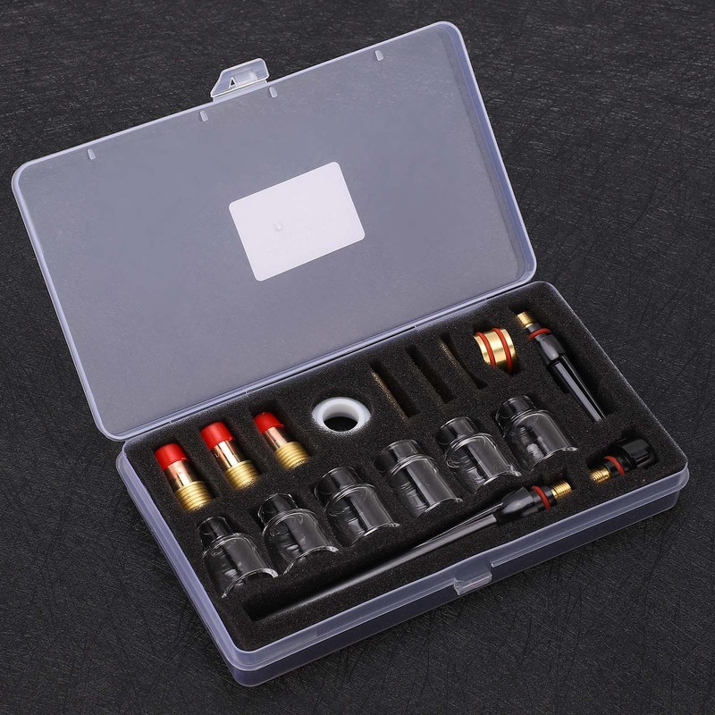 Welding Torch Kit Glass Nozzle Gun Tail Tungsten Clamp Silicone