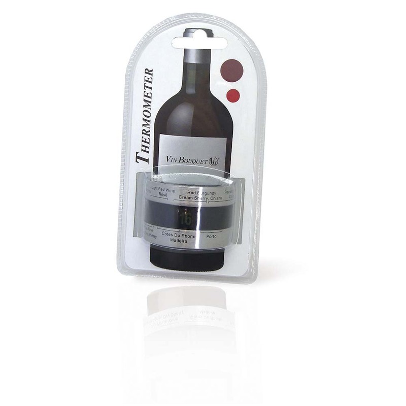 Vin Bouquet FIC 009 – Analogue Thermometer for Bottles, Black