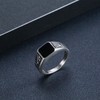 OHAYOO Signet Ring Men's Silver 925 Rings Men's Enamel Ring