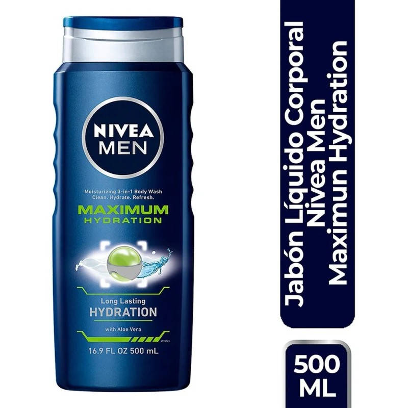 Jabón Líquido Corporal Nivea Men Maximun Hydration 500ml