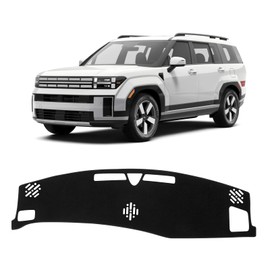 KUST Dash Cover for Hyundai Santa Fe 2024 2025 2026 (Without HUD) Polyester Dashboard Cover Non-Slip Interior Accessories for Hyundai Santa Fe Custom Fit Dash Mat Sunshade Windshield No Glare Black