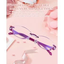 LUFF Premium Computer Reading Glasses Blue Light Blocking Diamond Cut Edge Design Spectacle Readers for Men