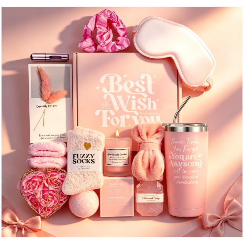 13Pzs Regalos de Cumpleaños para Mujeres, Canasta de Spa Relajante