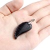 JSDDE Gemstone Charm Pendant, Reiki Healing Stone, Carved Wings, Angel