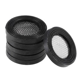 sourcing map Rubber Flat Washer 24mm OD 16mm ID 3.3mm Thickness with Stainless Steel Filter, for Faucet Pipe Water Hose, Pack of 6
