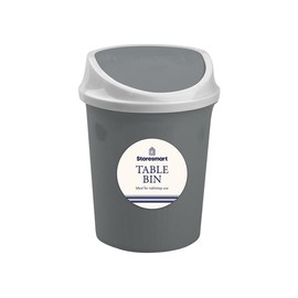 MVS Wholesale Handy Table Bin Product Dimensions:(D) 10.2(H) Including Lid 18.5cm - GREY
