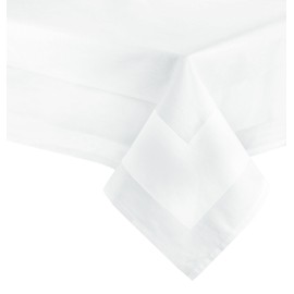 Zollner Tablecloth, Various Sizes, Cotton, Satin Edge, Square, White, 082, 140/240