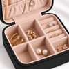 Portable Jewelry Case, PU Leather Travel Box, Earring and Ring