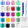 Cridoz Boondoggle Lanyard String Kit with 20 Rolls Plastic Lacing