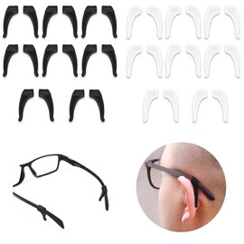 SooGree Eyeglass Ear Grip - Soft Comfortable Anti-slip Holder, Silicone Ear Hook, Eye glass Temple Tips Sleeve Retainer for Glasses, Sunglasses 16 Pairs (medium size)