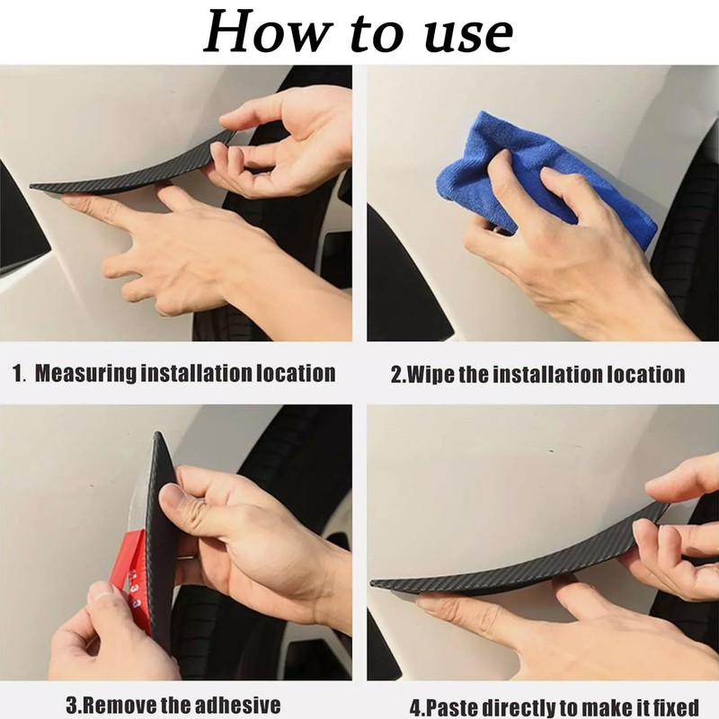 6 Pcs Car Spoiler Canards Kit, Universal Auto Body Anti-Collision