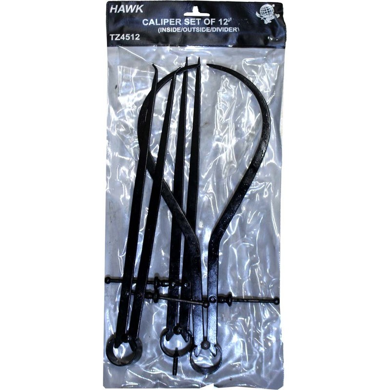 HAWK 3 Piece 12 Inch Long Spring Caliper Set -