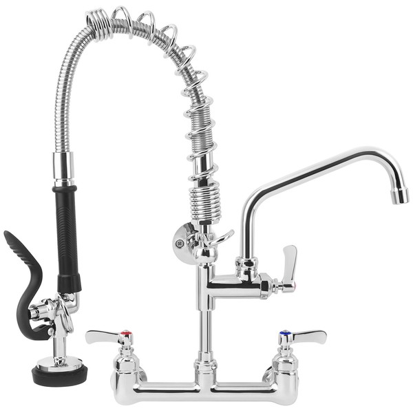 BZIMAK 21" Height Commercial Faucet with Sprayer, Commercial Sink Faucet,