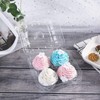 [15pcs]Clear Cupcake Boxes 4 Cavity Holder,ONE MORE Large 4 Compartment