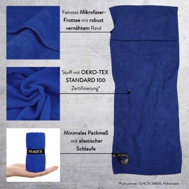 Microfibre Fitness Towel, with Terry Cloth Structure | Sports Towel for Gym | Cloth Fabric with Oeko-Tex Certification | Absorbent, Lightweight (Navy, 100 x 40 cm)