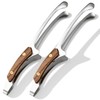 ziyue Yakiniku Tongs, Wooden Handle, Stainless Steel, Yakiniku, Barbecue, Fried Food, BBQ, BBQ Tongs, Pasta, Camping, Outdoors, Total Length 9.8 inches (25 cm) (B-2 Piece Set - Silver)