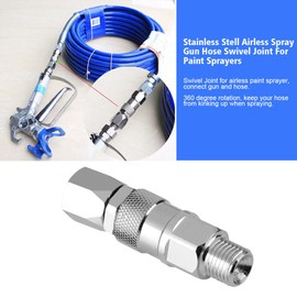 Swivel Joint, 1/4-Inch Stainless Steel Airless High Pressure Spray Gun Hose Swivel Joint for Paint Sprayers