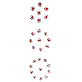 Bindi Pack of 6 Crystal Designer Bindis Jewel for Forehead Face Tikka Red &White Bindiya Stickers Adhesive Stone Indian Traditional Bindi Tattoos for Women Girls Bride Return Gifts (Multicolour-2)