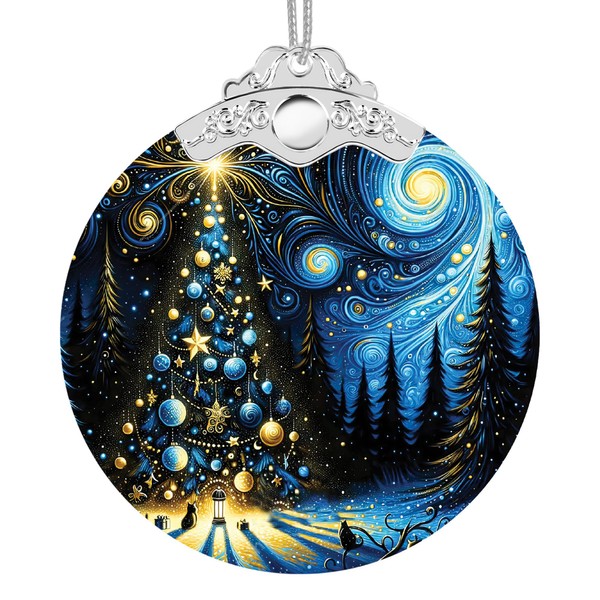 Christmas Ornaments 2025 Faux Stained Glass Effect, Christmas Tree Ornaments