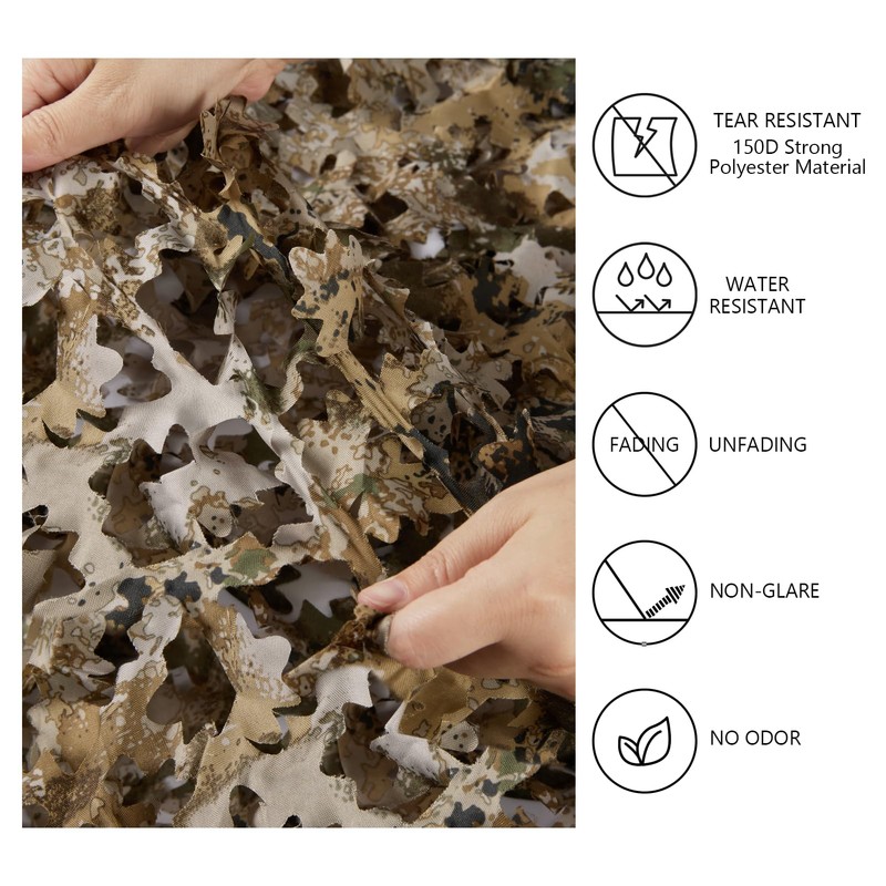 BASSDASH Camo Netting Camouflage Mesh Water Resistant for Hunting Blind
