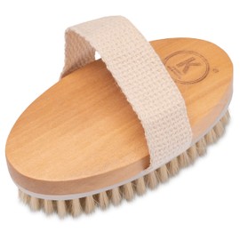 K-Pro Dry Brush Body Brush Natural Bristles - Cellulite Wood Body Brush