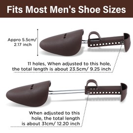 Honeydak 20 Pairs Plastic Shoe Stretcher Adjustable Shaper Stretchers Portable Shoe Trees Shoes Boot Holder for Men Women(Men Style,Brown)