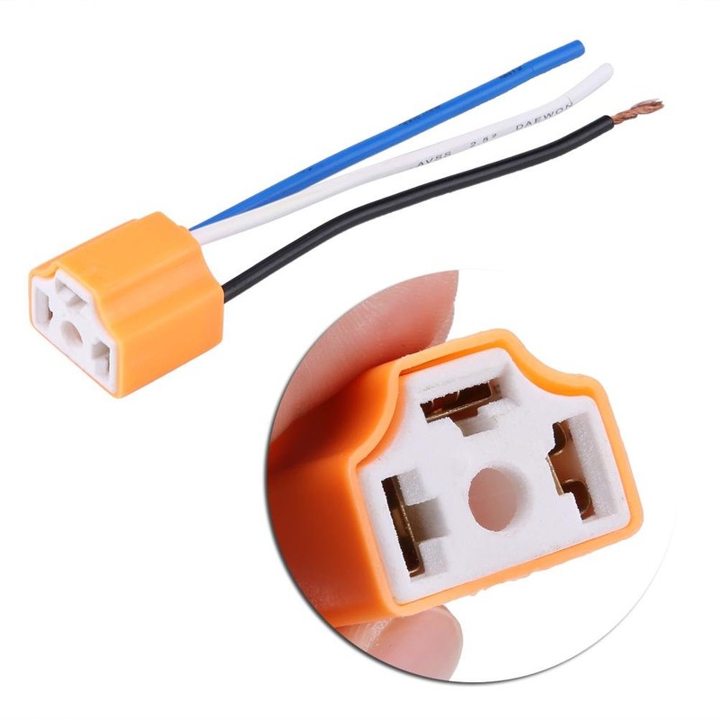 KIMISS 2Pcs Female Ceramic Headlight Connector Plug Adapter Socket for