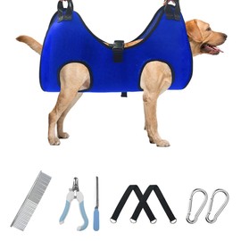 VBUY Pet Dog Grooming Hammock for Nail Trimming,Dog Restraint Hanging Harness for Nail Clipping,Dog Grooming Sling for Large Dogs with Nail Clippers/Nail File/Pet Comb,Claw Care(XXL for 90lb)