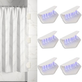 Clips magnéticos para cortina de ducha de silicona, autoadhesivos, resistentes al viento, evita salpicaduras de agua, mantiene el forro de la cortina cerrado a la pared, cortinas de ducha para el