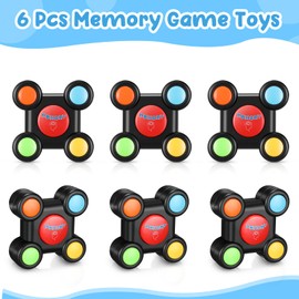 Silipull 6 Pcs Light up Memory Game Handheld Electronic Toys Color Memory Quiz Puzzle Toy Electronics Handheld Games with Lights and Sounds for Kids Adults Party Favour (Cute,3.07 x 3.07 x 1 in)
