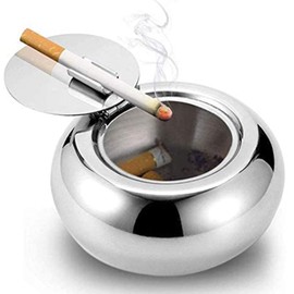 Cenicero con Tapa,A Prueba de Viento,Ceniceros para Cigarrillos,Cigarrillos,Cenicero del Cigarrillo del Acero Inoxidable,Coche, Aire libre,hogar,Bandeja de Ceniza para Ahumar para del La Oficina