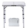 YUFIFAIRY, Small Aluminum Camp Table, Lightweight, Portable, Foldable with 3