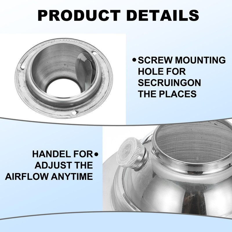PATIKIL 8 Inch Adjustable Air Vent Stainless Steel Round Soffit