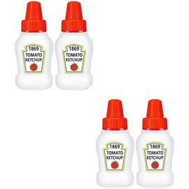 Ymhapp Mini-Ketchup-Flaschen für Bento-Box-Zubehör, Gewürz-Quetschflaschen, leere Kunststoff-Salatdressing-Behälter, Tomaten, Ketchup, Gewürze, Squirt-Glas für Saucen, Sirup, 25 ml, 4 Stück
